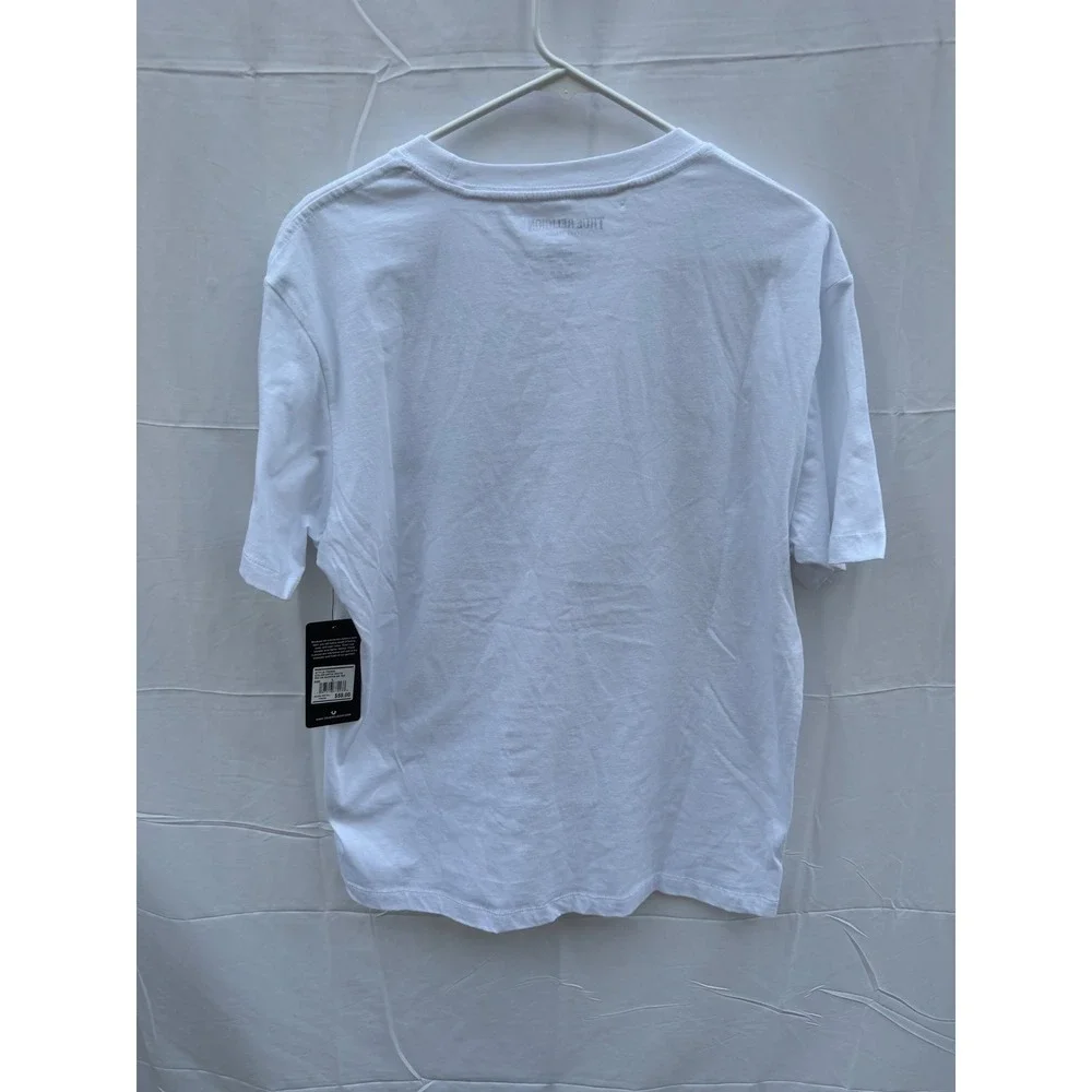 True Religion Mens Big HS Buddha SS Tee Optic White Graphic T-Shirt 700654 L